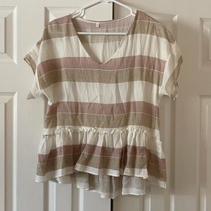 Striped peplum top